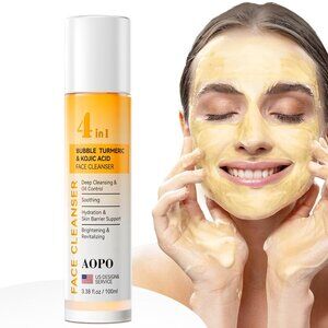 Auto-Foaming Turmeric & Kojic Acid Face Cleanser - Exfoliate & Brighten - 3.38OZ